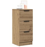 VidaXL Dressoir 30x30x70 cm bewerkt hout artisanaal eikenkleur
