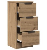 VidaXL Dressoir 30x30x70 cm bewerkt hout artisanaal eikenkleur