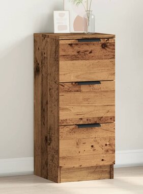 VidaXL Dressoir 30x30x70 cm bewerkt hout oud houtkleurig