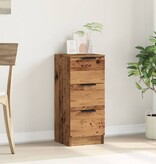 VidaXL Dressoir 30x30x70 cm bewerkt hout oud houtkleurig