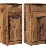 VidaXL Dressoirs 2 st 30x30x70 cm bewerkt hout oud houtkleurig