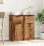 VidaXL Dressoirs 2 st 30x30x70 cm bewerkt hout oud houtkleurig