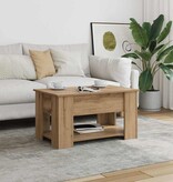 VidaXL Salontafel 79x49x41 cm bewerkt hout artisanaal eikenkleur