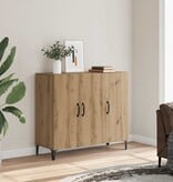 VidaXL Dressoir 90x34x80 cm bewerkt hout artisanaal eikenkleur
