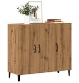 VidaXL Dressoir 90x34x80 cm bewerkt hout artisanaal eikenkleur