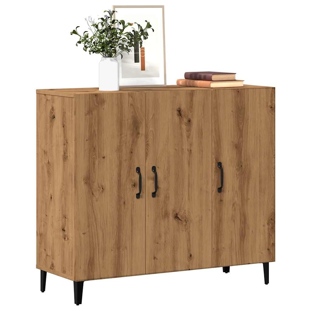 VidaXL Dressoir 90x34x80 cm bewerkt hout artisanaal eikenkleur