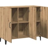 VidaXL Dressoir 90x34x80 cm bewerkt hout artisanaal eikenkleur