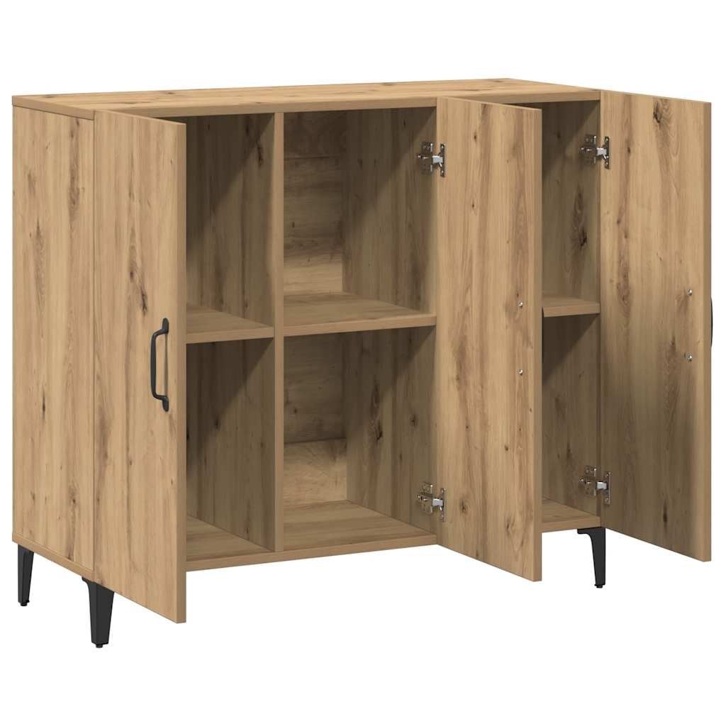 VidaXL Dressoir 90x34x80 cm bewerkt hout artisanaal eikenkleur