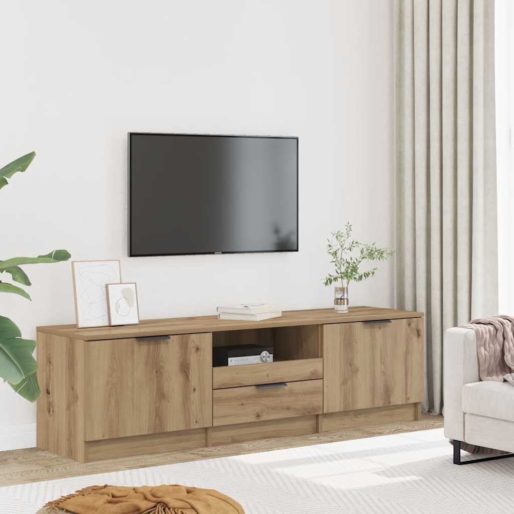 VidaXL Tv-meubel 140x35x40 cm bewerkt hout artisanaal eikenkleur