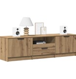 VidaXL Tv-meubel 140x35x40 cm bewerkt hout artisanaal eikenkleur