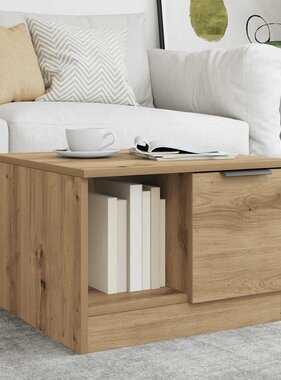 VidaXL Salontafel 50x50x36 cm bewerkt hout artisanaal eikenkleur