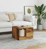 VidaXL Salontafel 50x50x36 cm bewerkt hout oud houtkleurig