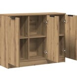 VidaXL Dressoir 90,5x30x70 cm bewerkt hout artisanaal eikenkleur