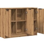 VidaXL Dressoir 90,5x30x70 cm bewerkt hout artisanaal eikenkleur