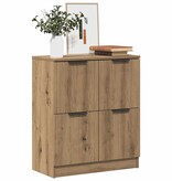 VidaXL Dressoir 60x30x70 cm bewerkt hout artisan eikenkleurig