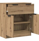 VidaXL Dressoir 60x30x70 cm bewerkt hout artisan eikenkleurig