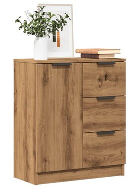 VidaXL Dressoir 60x30x70 cm bewerkt hout artisan eikenkleurig