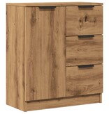 VidaXL Dressoir 60x30x70 cm bewerkt hout artisan eikenkleurig