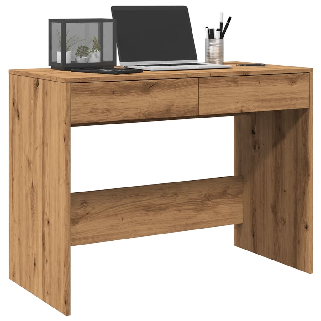 VidaXL Bureau 101x50x76,5 cm bewerkt hout artisanaal eikenkleur