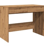 VidaXL Bureau 101x50x76,5 cm bewerkt hout artisanaal eikenkleur