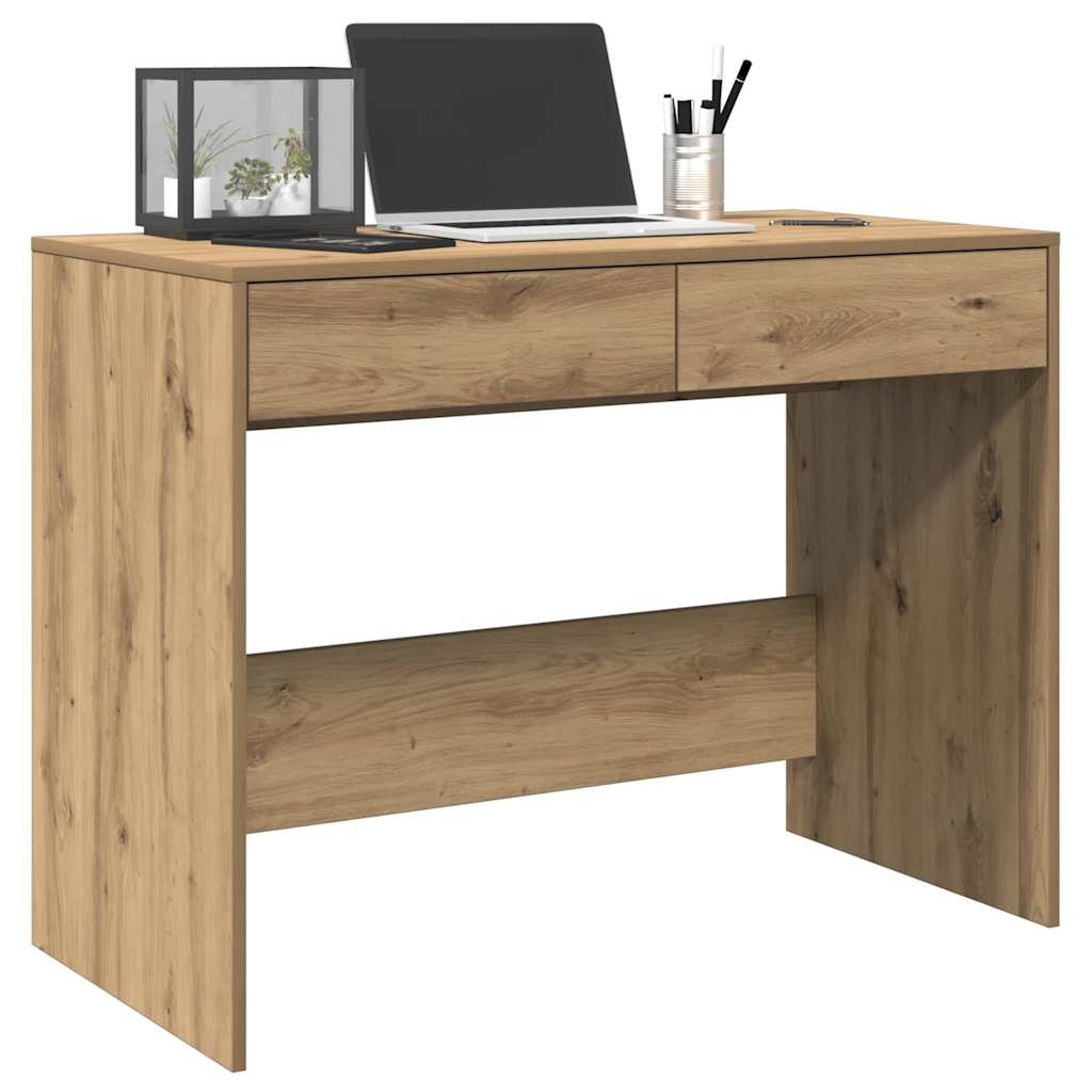 VidaXL Bureau 101x50x76,5 cm bewerkt hout artisanaal eikenkleur