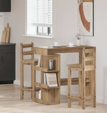 VidaXL Bartafel met opbergrek 100x48x101,5 cm artisanaal eikenkleurig