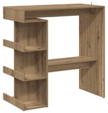 VidaXL Bartafel met opbergrek 100x48x101,5 cm artisanaal eikenkleurig
