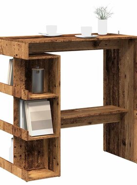 VidaXL Bartafel met opbergrek 100x48x101,5 cm oud houtkleurig