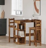 VidaXL Bartafel met opbergrek 100x48x101,5 cm oud houtkleurig