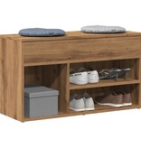 VidaXL Schoenenbankje 80x30x45 cm bewerkt hout artisanaal eikenkleur
