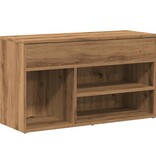 VidaXL Schoenenbankje 80x30x45 cm bewerkt hout artisanaal eikenkleur