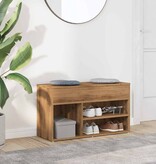VidaXL Schoenenbankje 80x30x45 cm bewerkt hout artisanaal eikenkleur