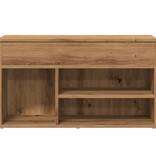 VidaXL Schoenenbankje 80x30x45 cm bewerkt hout artisanaal eikenkleur