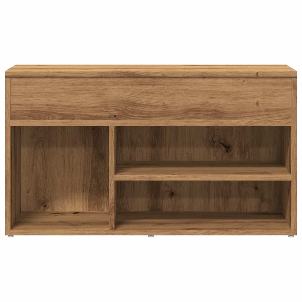 VidaXL Schoenenbankje 80x30x45 cm bewerkt hout artisanaal eikenkleur