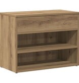 VidaXL Schoenenbankje 60x30x45 cm bewerkt hout artisanaal eikenkleur