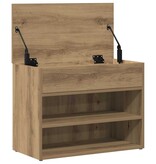 VidaXL Schoenenbankje 60x30x45 cm bewerkt hout artisanaal eikenkleur