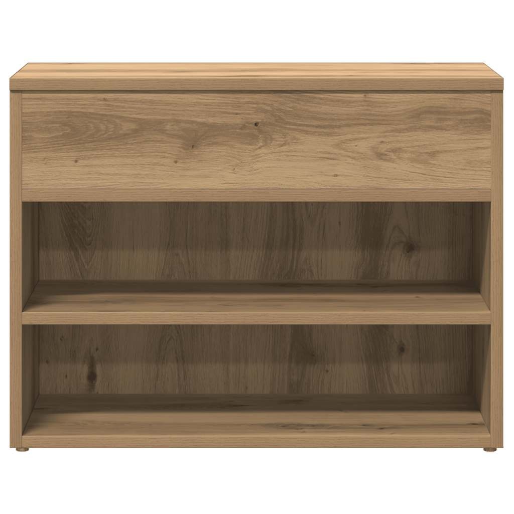VidaXL Schoenenbankje 60x30x45 cm bewerkt hout artisanaal eikenkleur