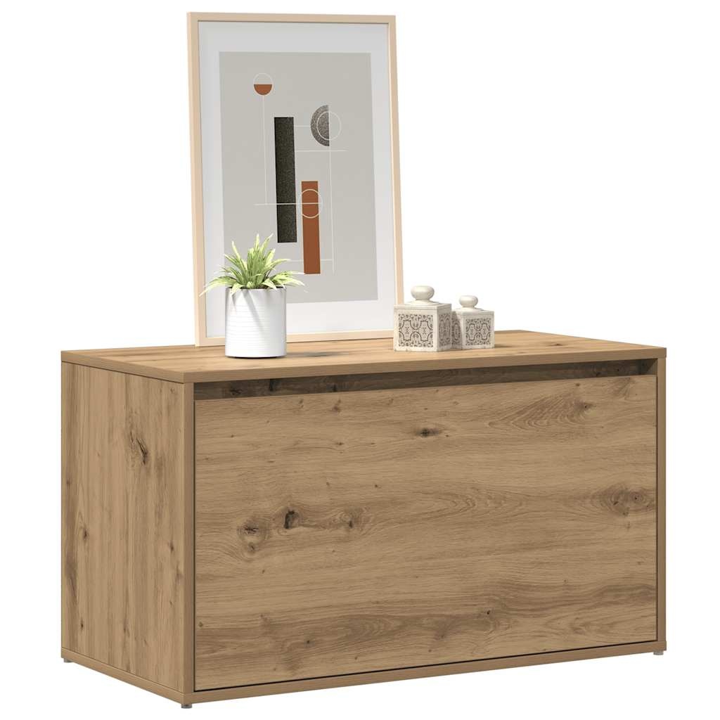VidaXL Halbankje 80x40x45 cm bewerkt hout artisanaal eikenkleur