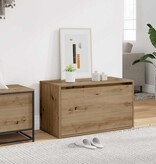VidaXL Halbankje 80x40x45 cm bewerkt hout artisanaal eikenkleur