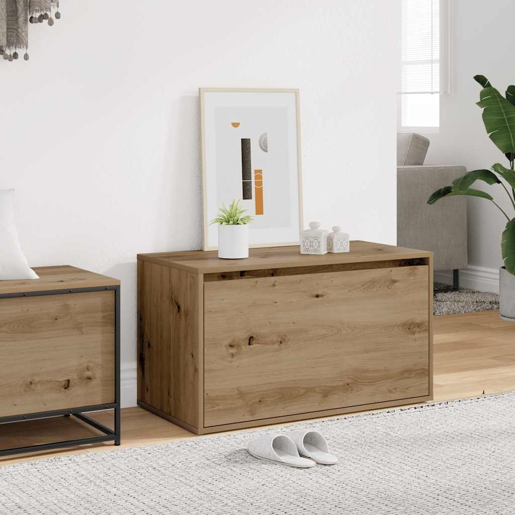 VidaXL Halbankje 80x40x45 cm bewerkt hout artisanaal eikenkleur