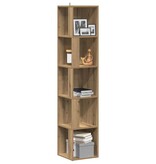 VidaXL Hoekkast 33x33x165 cm bewerkt hout artisanaal eikenkleur