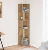 VidaXL Hoekkast 33x33x165 cm bewerkt hout artisanaal eikenkleur