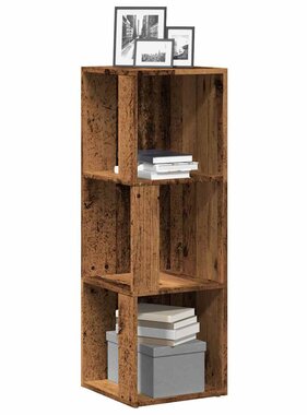 VidaXL Hoekkast 33x33x100 cm bewerkt hout oud houtkleurig