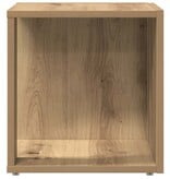 VidaXL Bijzettafel 33x33x34 cm bewerkt hout artisanaal eikenkleurig
