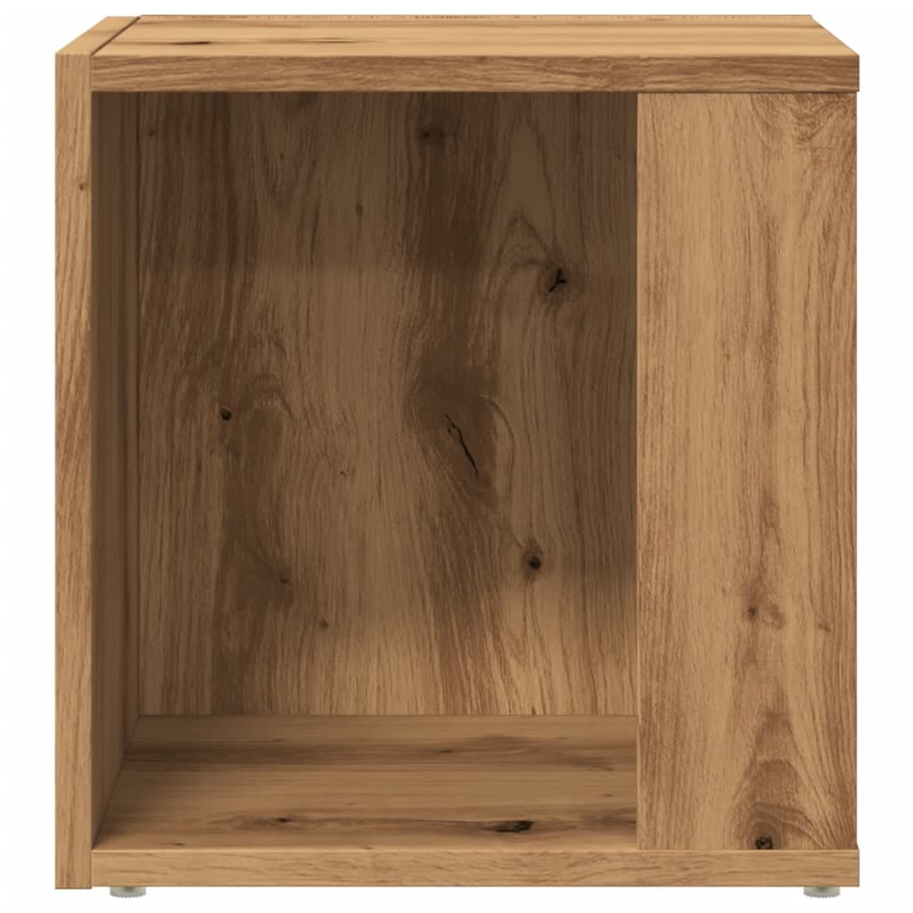 VidaXL Bijzettafel 33x33x34 cm bewerkt hout artisanaal eikenkleurig
