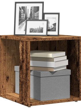 VidaXL Bijzettafel 33x33x34 cm bewerkt hout oud houtkleurig