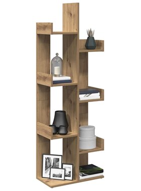 VidaXL Boekenkast 48x25,5x140 cm bewerkt hout artisanaal eikenkleurig