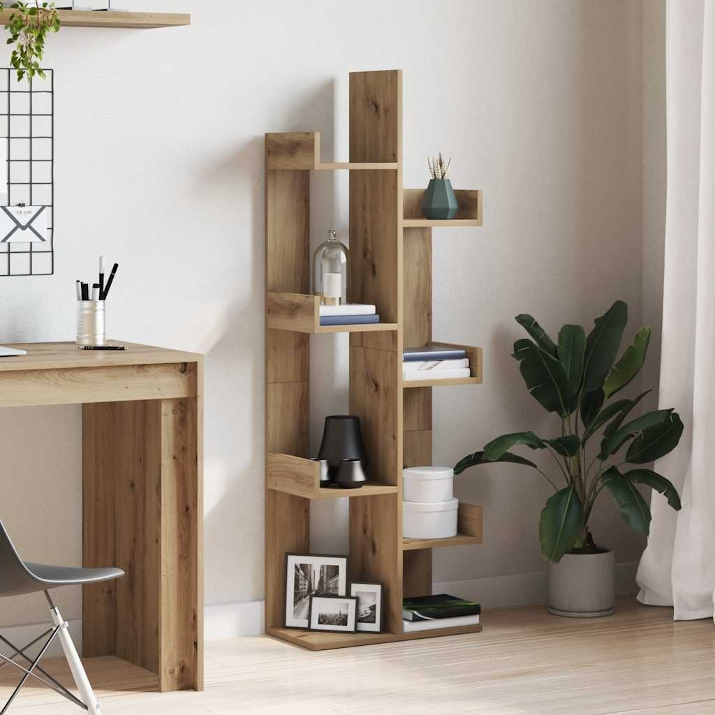 VidaXL Boekenkast 48x25,5x140 cm bewerkt hout artisanaal eikenkleurig