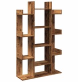 VidaXL Boekenkast 86x25,5x140 cm bewerkt hout oud houtkleurig