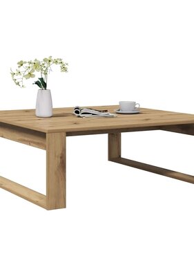VidaXL Salontafel 100x100x35 cm bewerkt hout artisanaal eikenkleurig